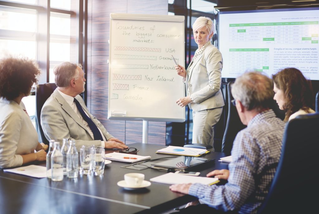 Top view of business presentation